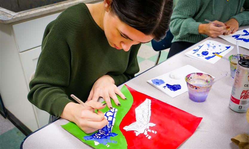 Students make art projects